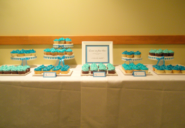 turquoise cupcake dessert table2