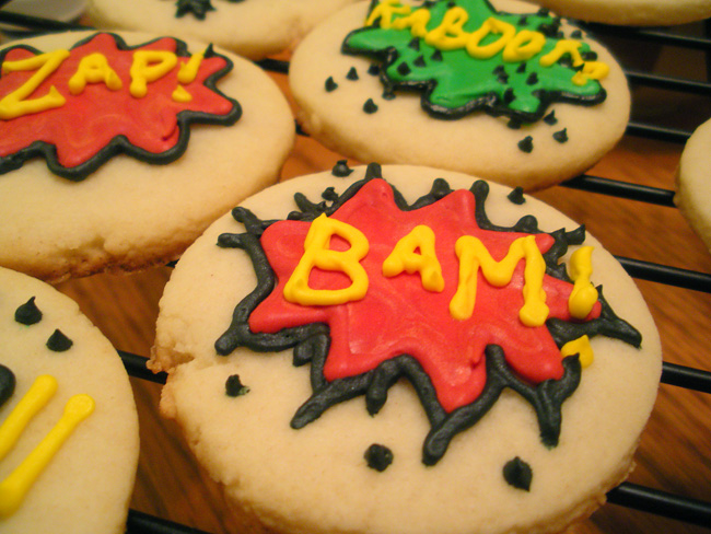 Comic book style sugar cookies