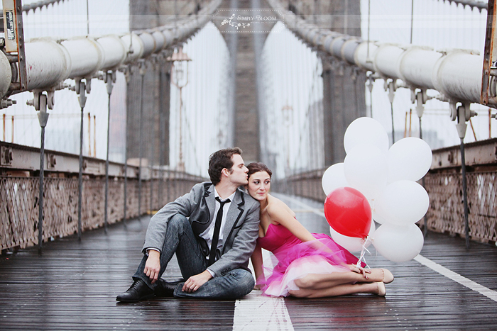 bridge engagement photo