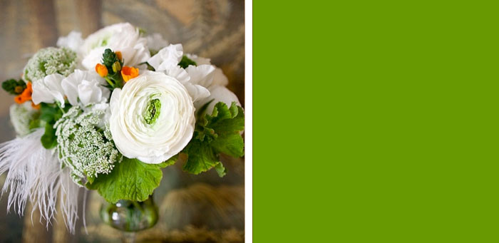 green and white feminine bouquet