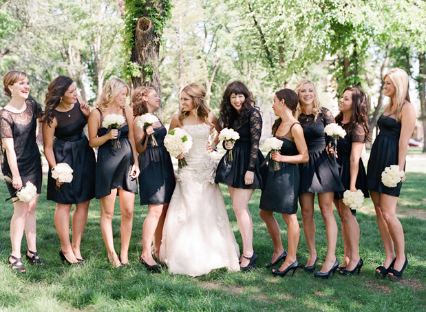 black and white wedding_bridesmaids